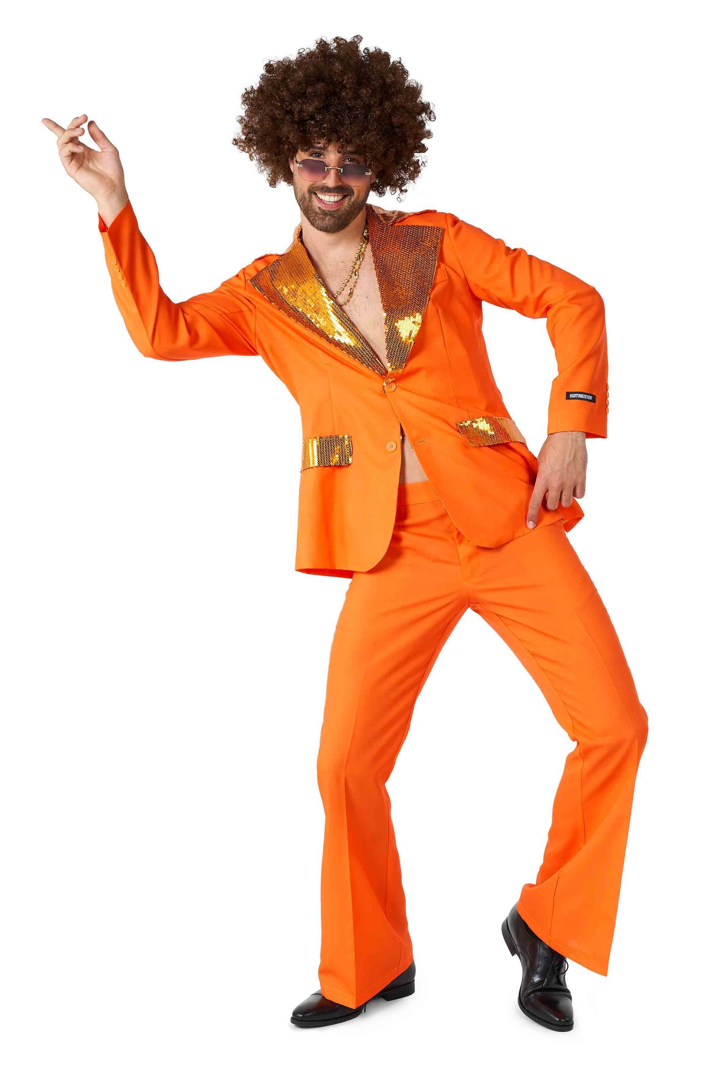 Suitmeister | Disco Anzug Orange | Herren Disco Kostüm