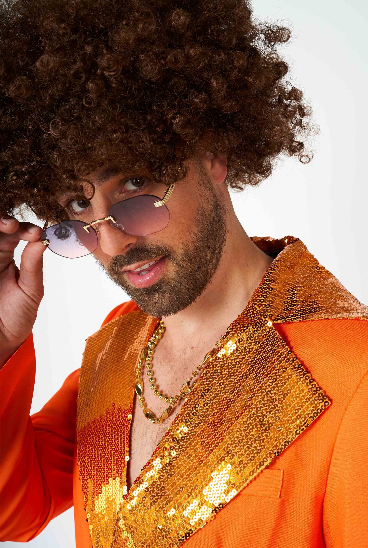 Suitmeister | Disco Anzug Orange | Herren Disco Kostüm
