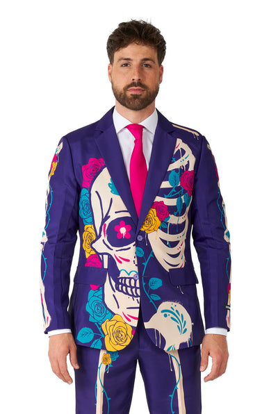 Suitmeister | Sugar Skull Purple | Herenkostuum Halloween