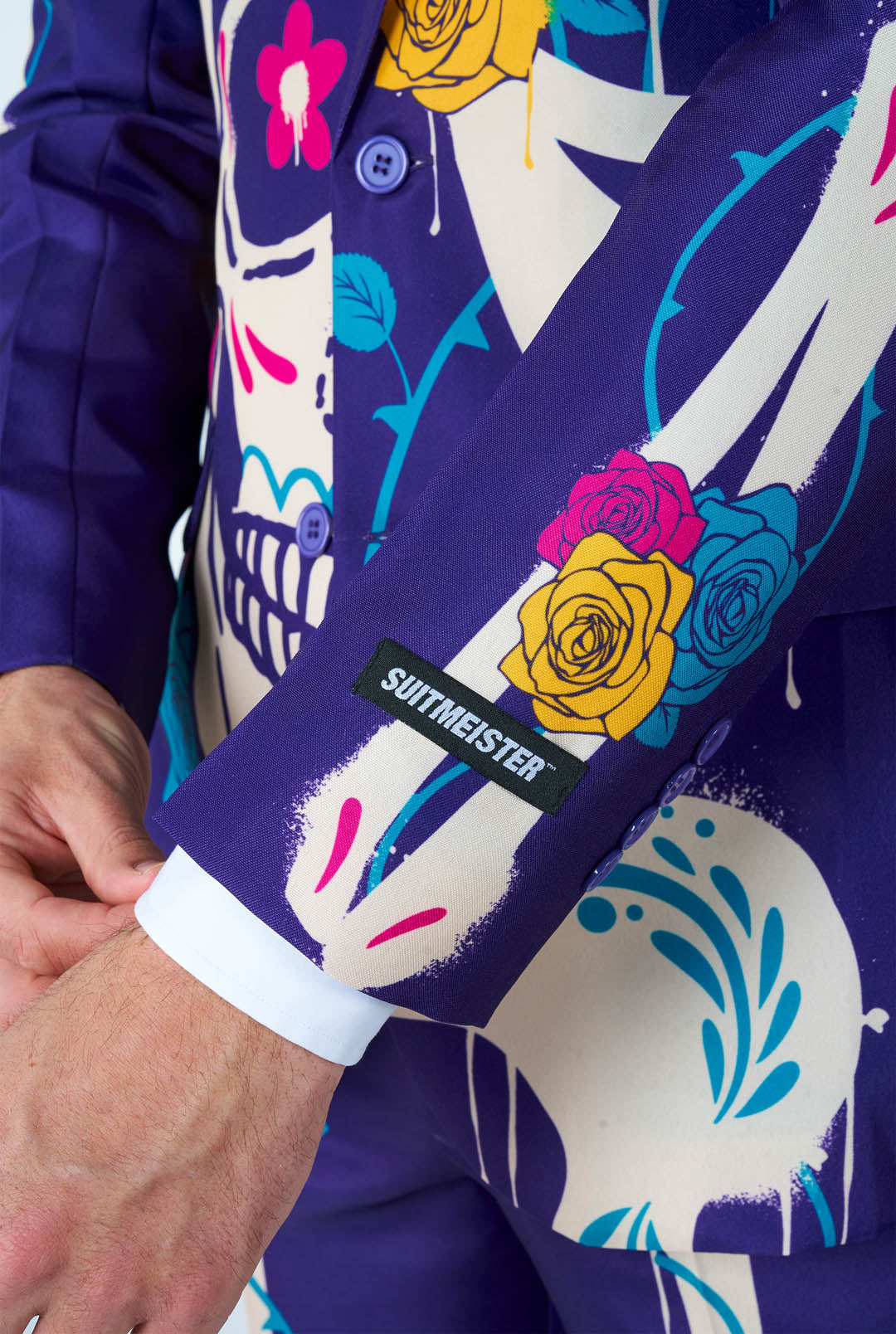 Suitmeister | Sugar Skull Purple | Herenkostuum Halloween