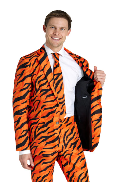 Suitmeister | Tiger Orange| Herenpak Tijgerprint | Oranje