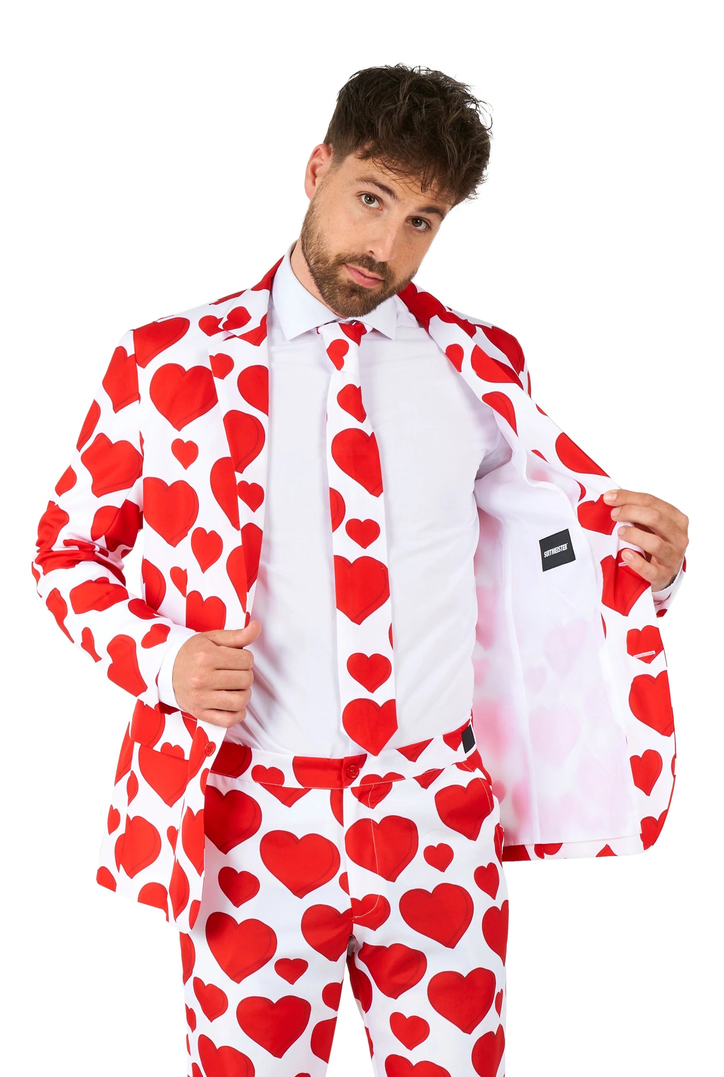 Suitmeister | Love | Herrenanzug mit Herz-Print