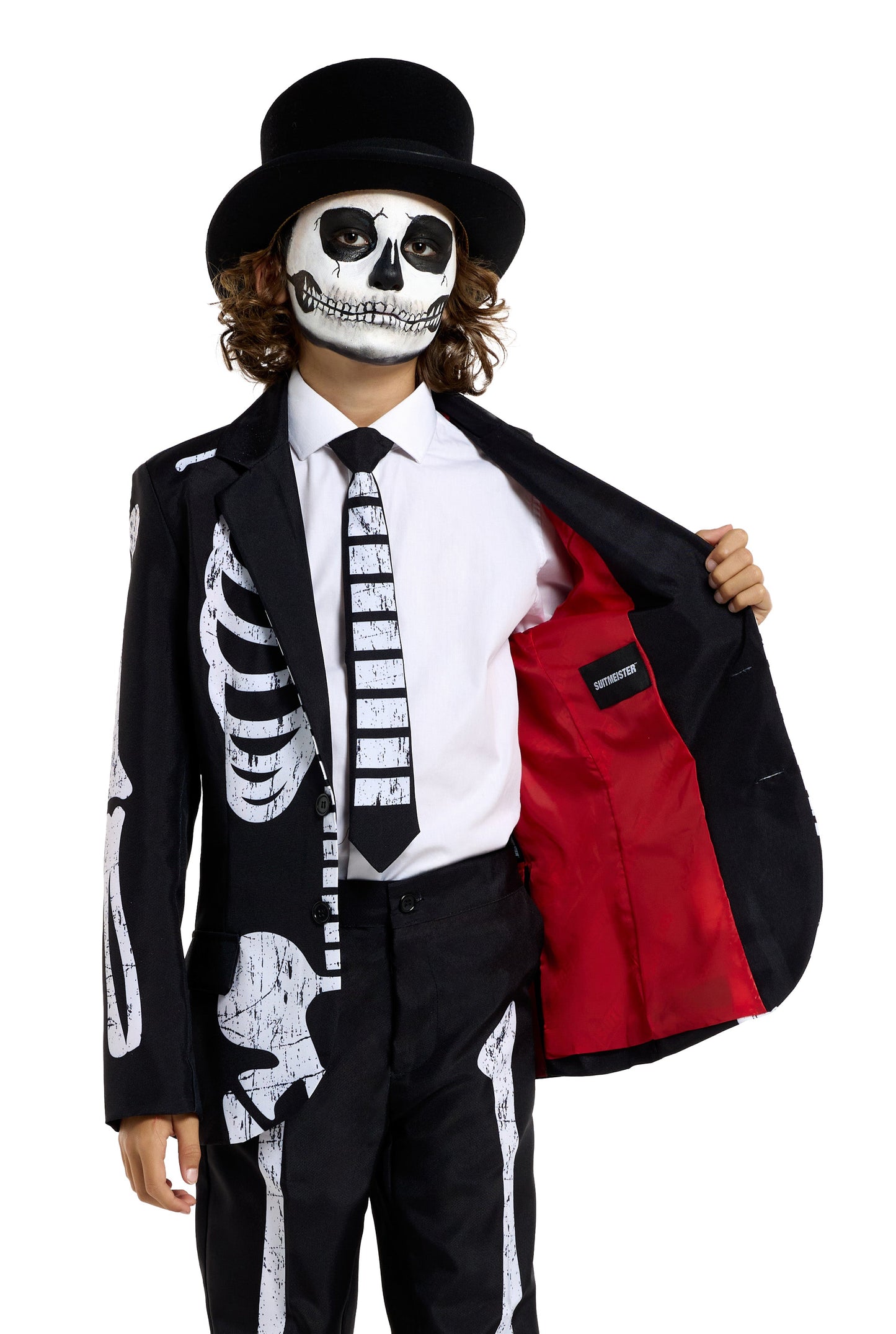 Kinderkostüm Suitmeister Skelett Grunge Schwarz