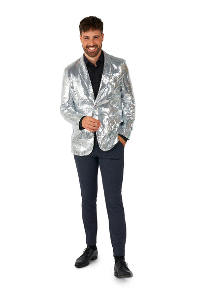 Suitmeister|Sequins Silver | Glitter Jasje Zilver | Blazer voor Heren