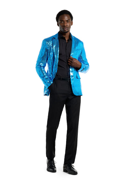 Suitmeister| Sequins Blue | Glitter Jasje Blauw | Blazer voor Heren
