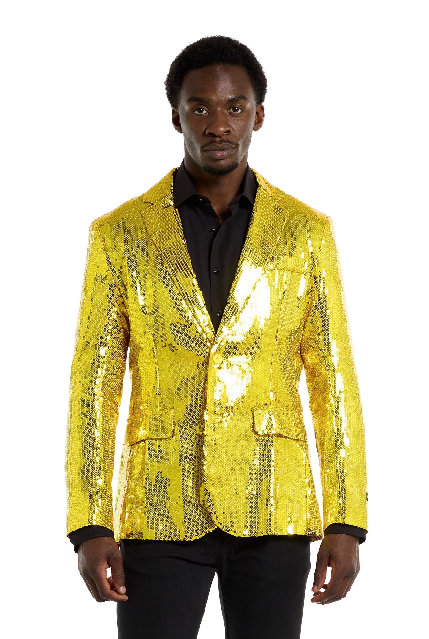Suitmeister | Pailletten Gelb | Gelbe Glitzerjacke für Herren