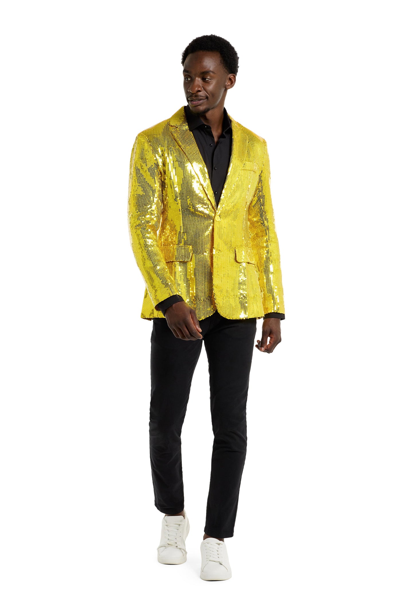 Suitmeister | Pailletten Gelb | Gelbe Glitzerjacke für Herren