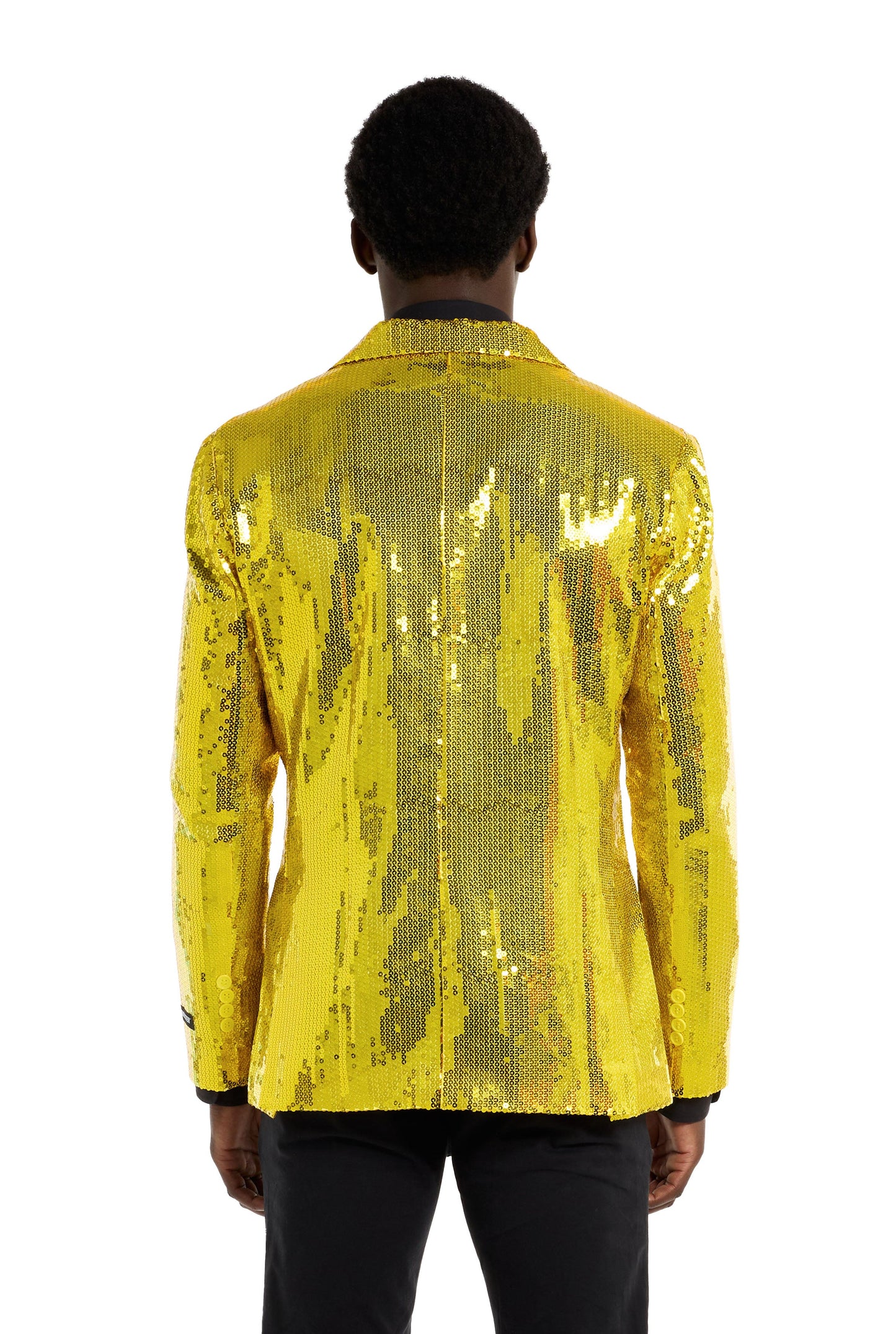 Suitmeister | Pailletten Gelb | Gelbe Glitzerjacke für Herren