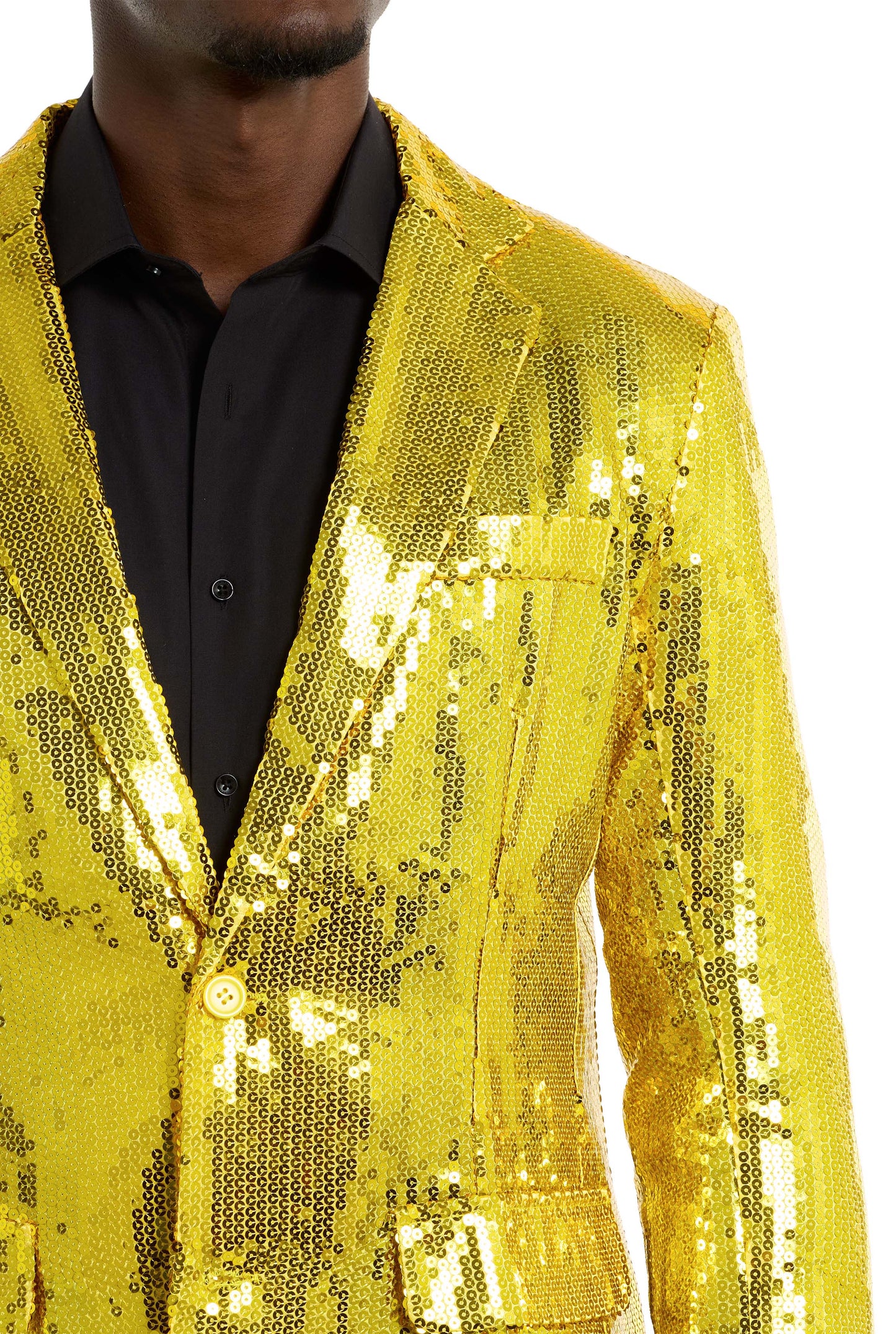 Suitmeister | Pailletten Gelb | Gelbe Glitzerjacke für Herren