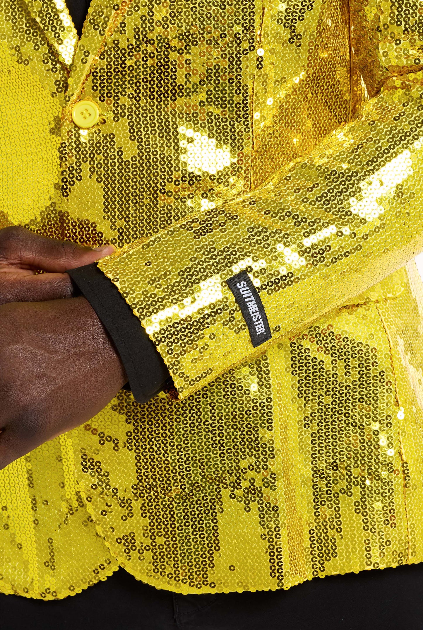 Suitmeister | Pailletten Gelb | Gelbe Glitzerjacke für Herren