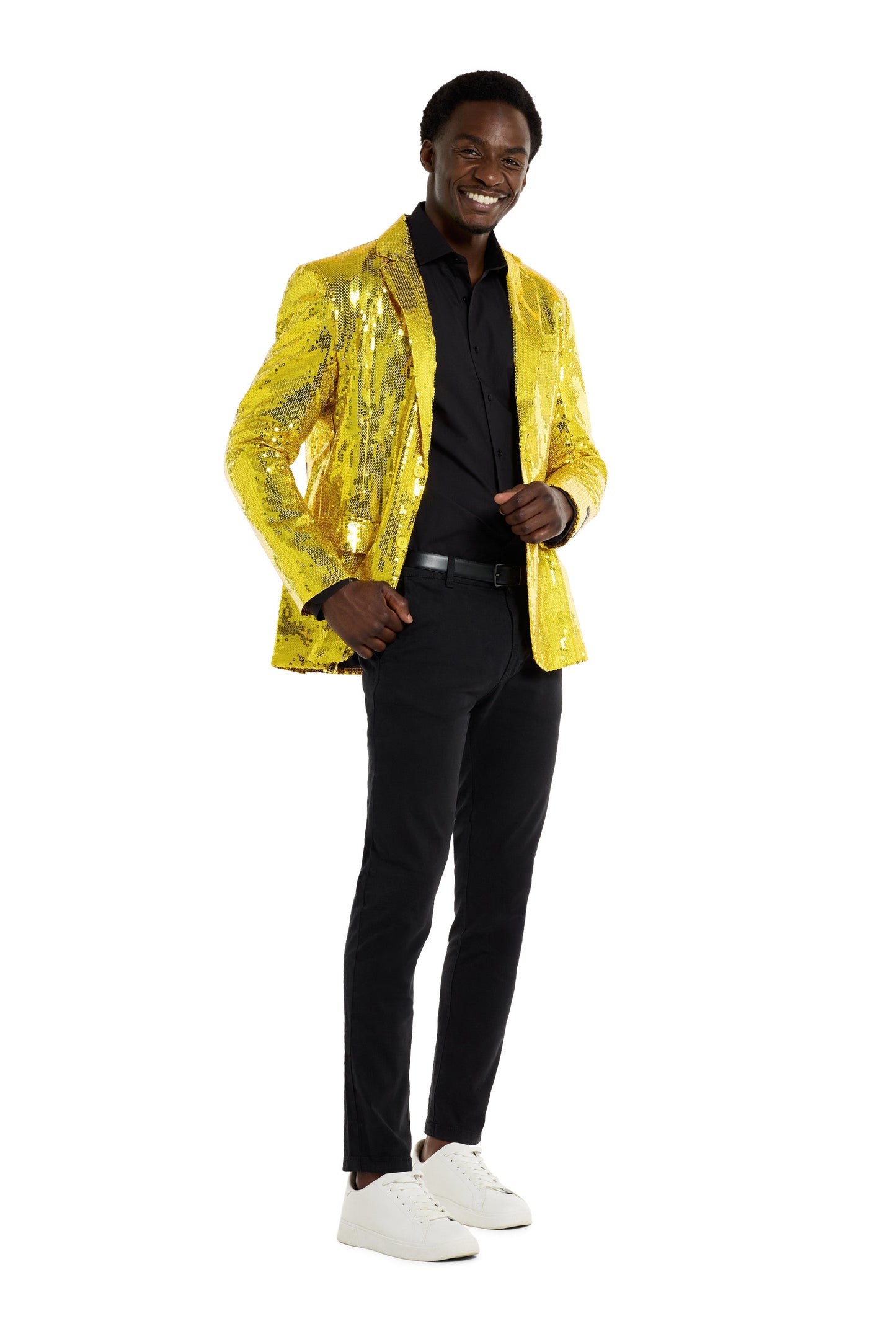 Suitmeister | Pailletten Gelb | Gelbe Glitzerjacke für Herren