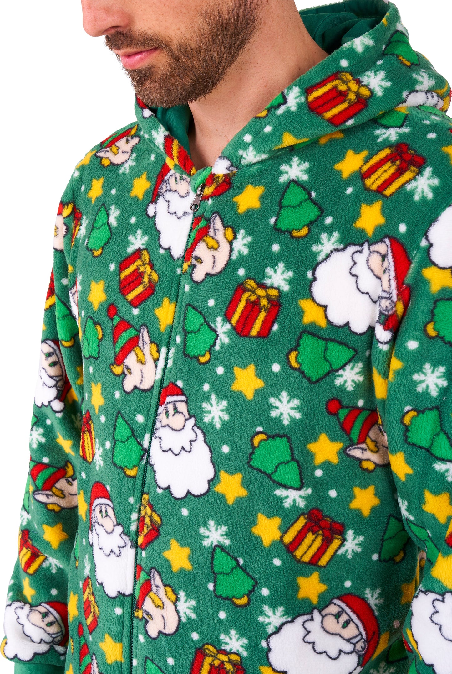 Weihnachts-Onesie Suitmeister Weihnachtsmann Elfen Grün