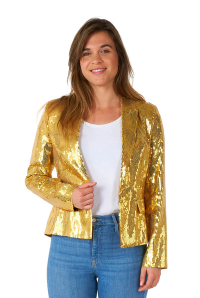 Suitmeister| Sequins Gold | Glitter Jasje Goud | Blazer voor Dames