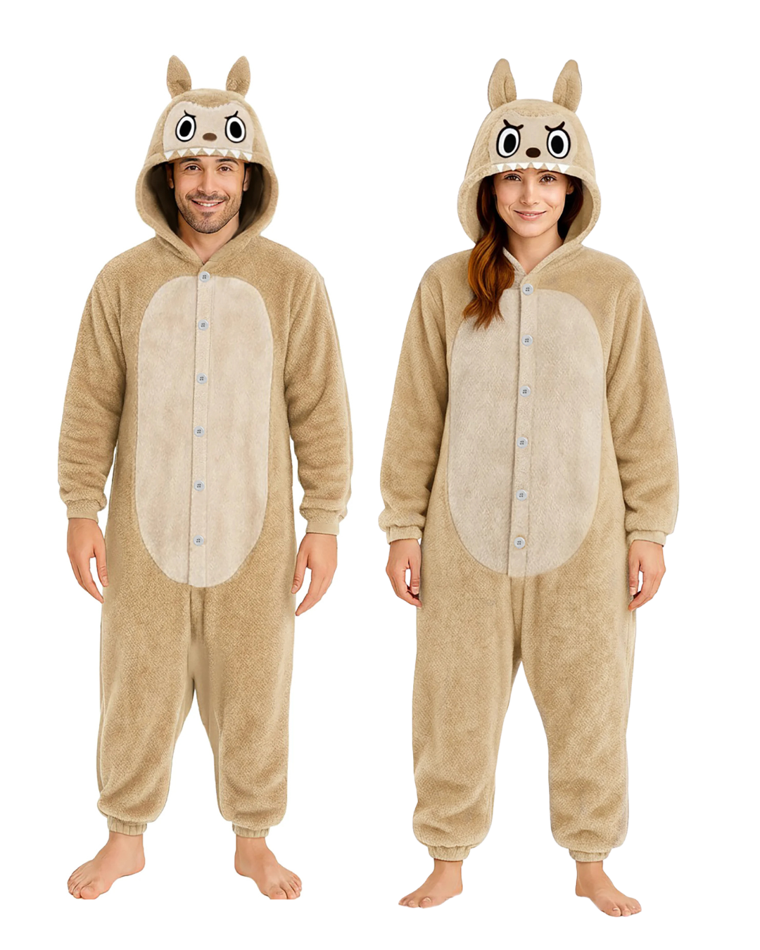 DUO DEAL: Labubu Onesie Dames + Heren | Bruin, Blauw of Beige