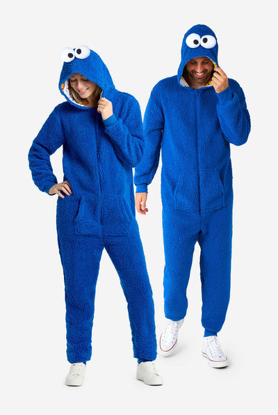 Opposuits | Cookie Monster Onesie | Unisex | Voor Volwassenen | Sesamstraat™