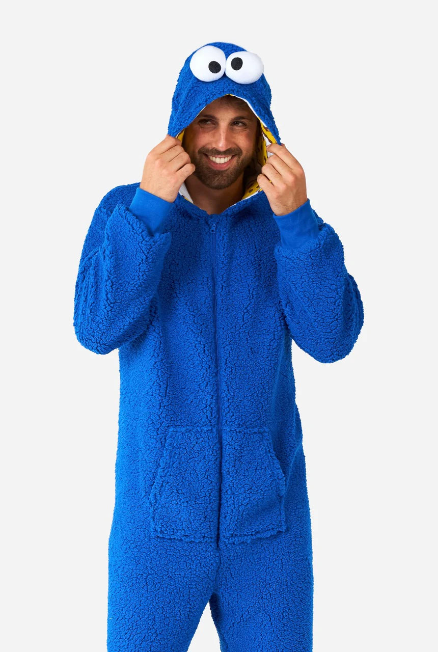 Opposuits | Cookie Monster Onesie | Unisex | Voor Volwassenen | Sesamstraat™