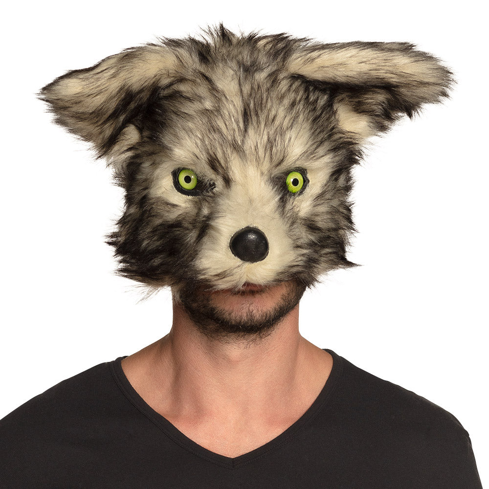 Pluchen halfmasker Wolf kopen