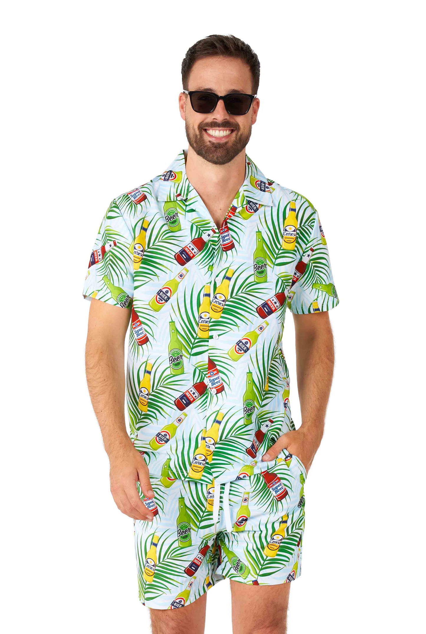Suitmeister | Tropical Beers Blau | Herrenhemd + Hose