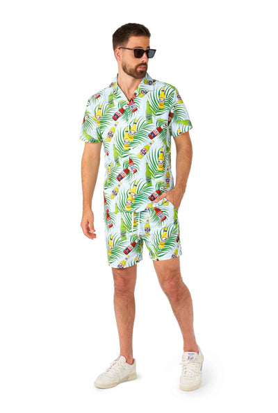Suitmeister| Tropical Beers Blue | Overhemd + Broek Voor Heren