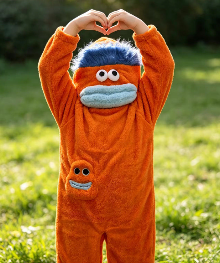 Big Mouth Monster Onesie Kinderen – Grappig Carnaval Kostuum