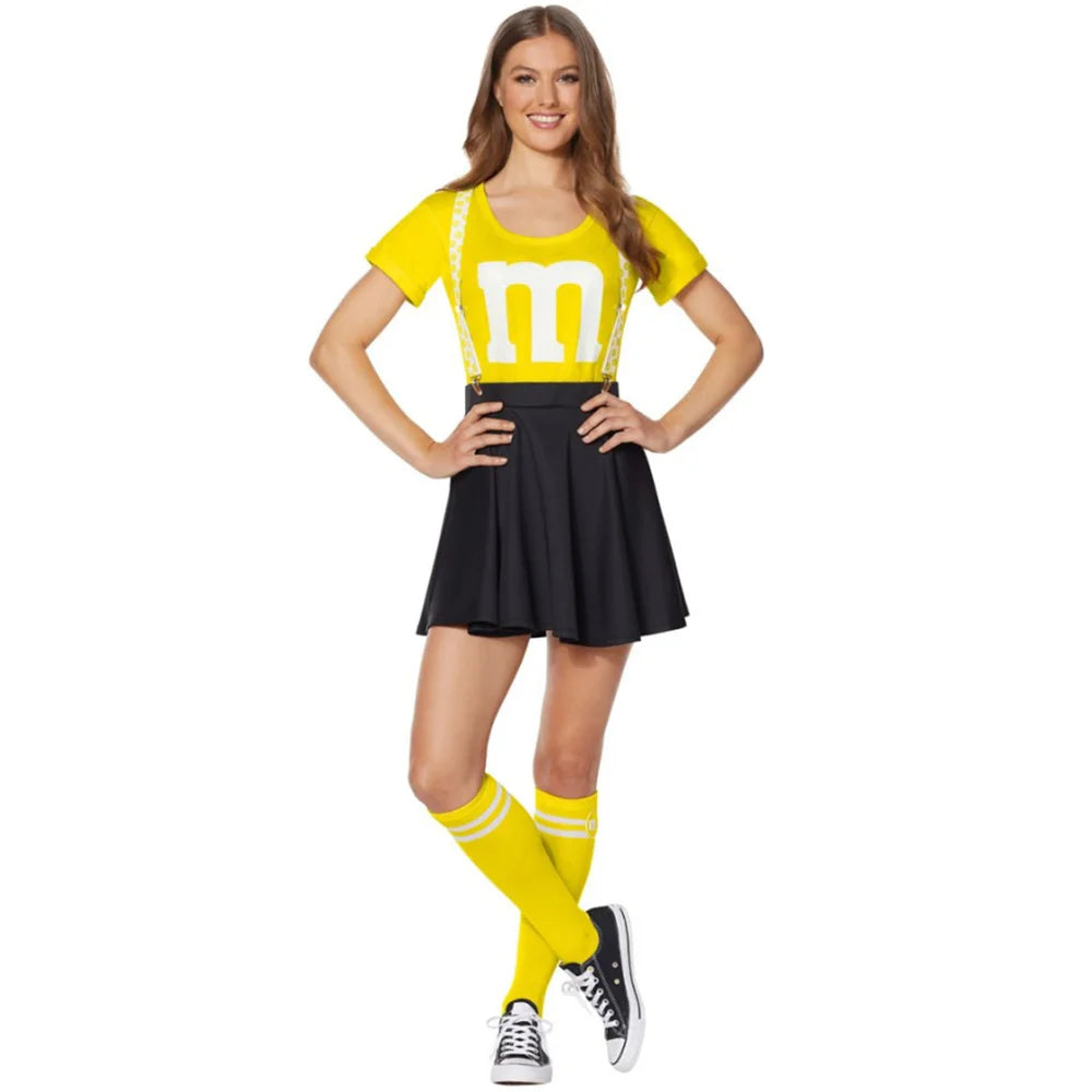 M&M Kostuum Dames | Cheerleader Set | Verschillende Kleuren | Groepskostuum