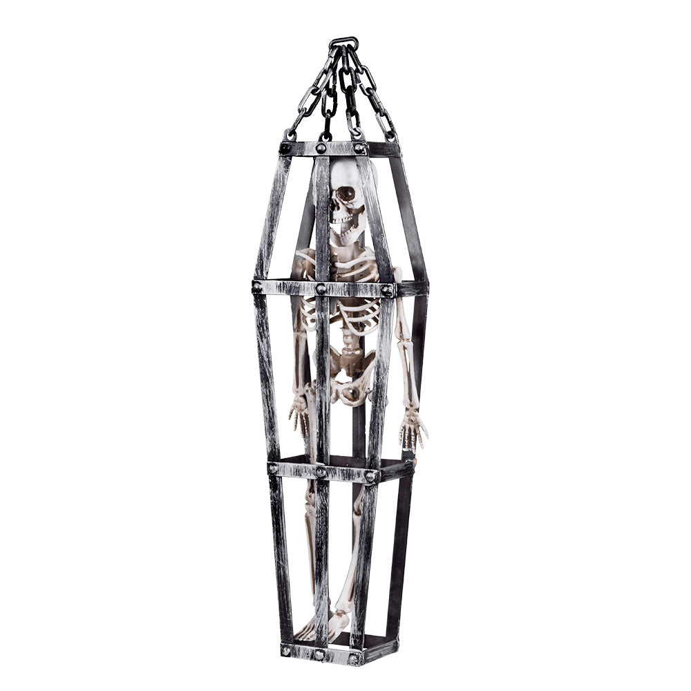 Halloween skelet in kooi 50 cm