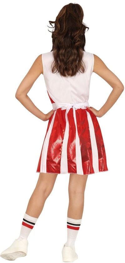 Cheerleader Jurk Rood Wit Dames