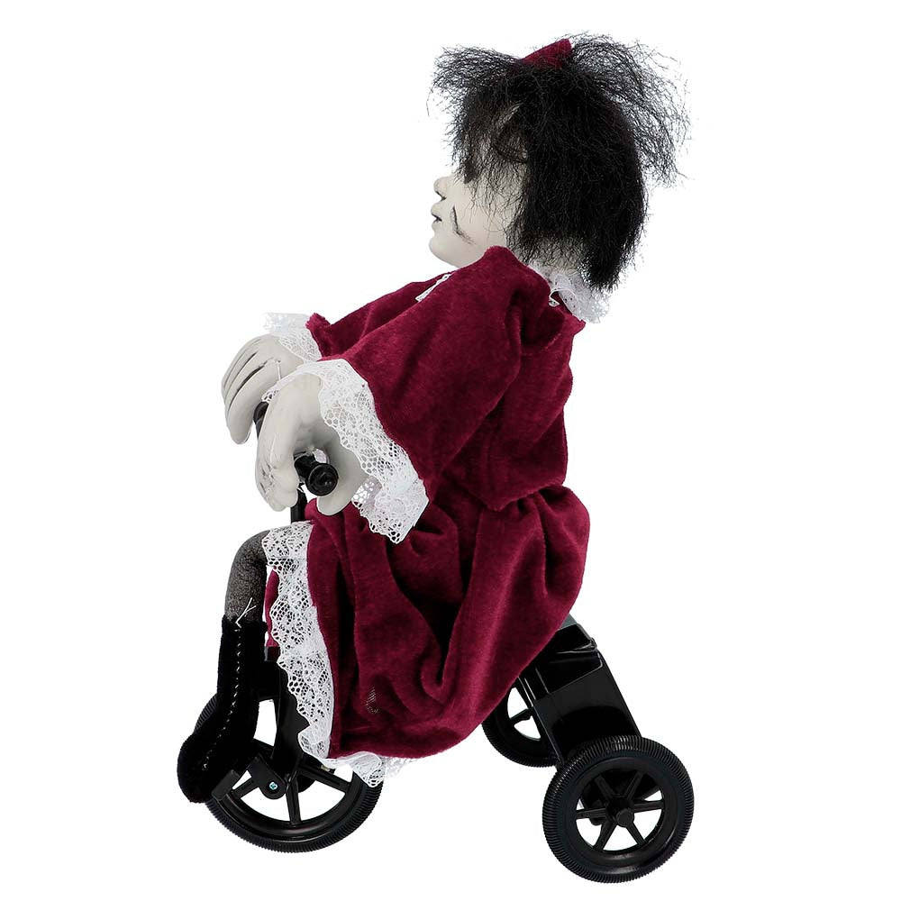 Halloween Jigsaw Pop op Fiets 35 cm – met geluid & beweging