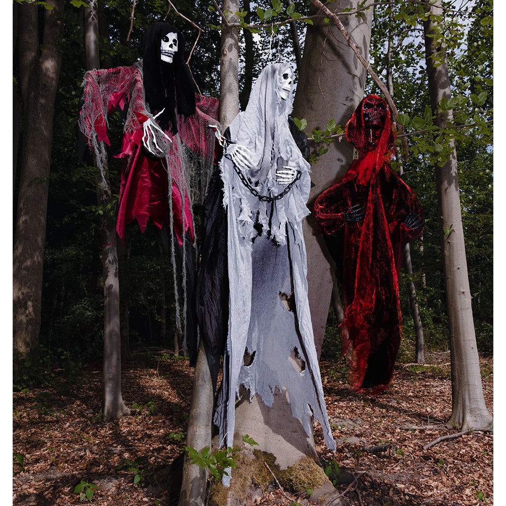 Halloween Demoon 180 cm | Rode Demon Reaper Hangdecoratie met Licht