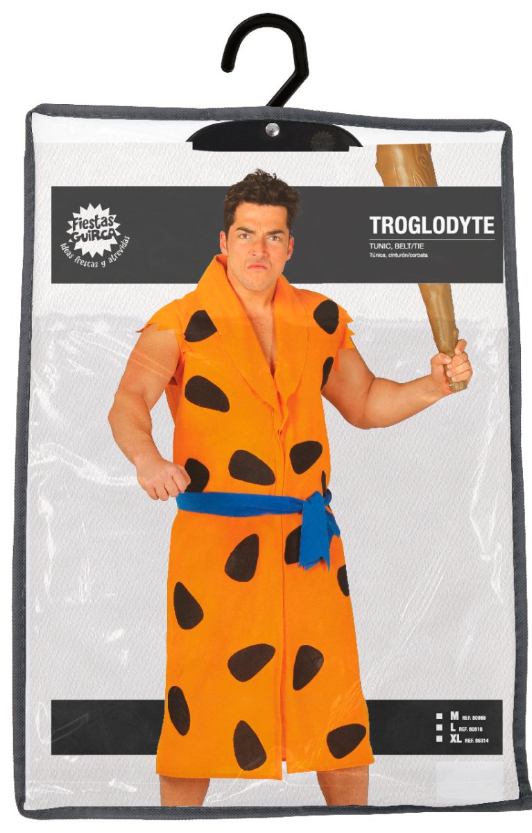 Fred Flintstone Kostuum Zwart Oranje Heren