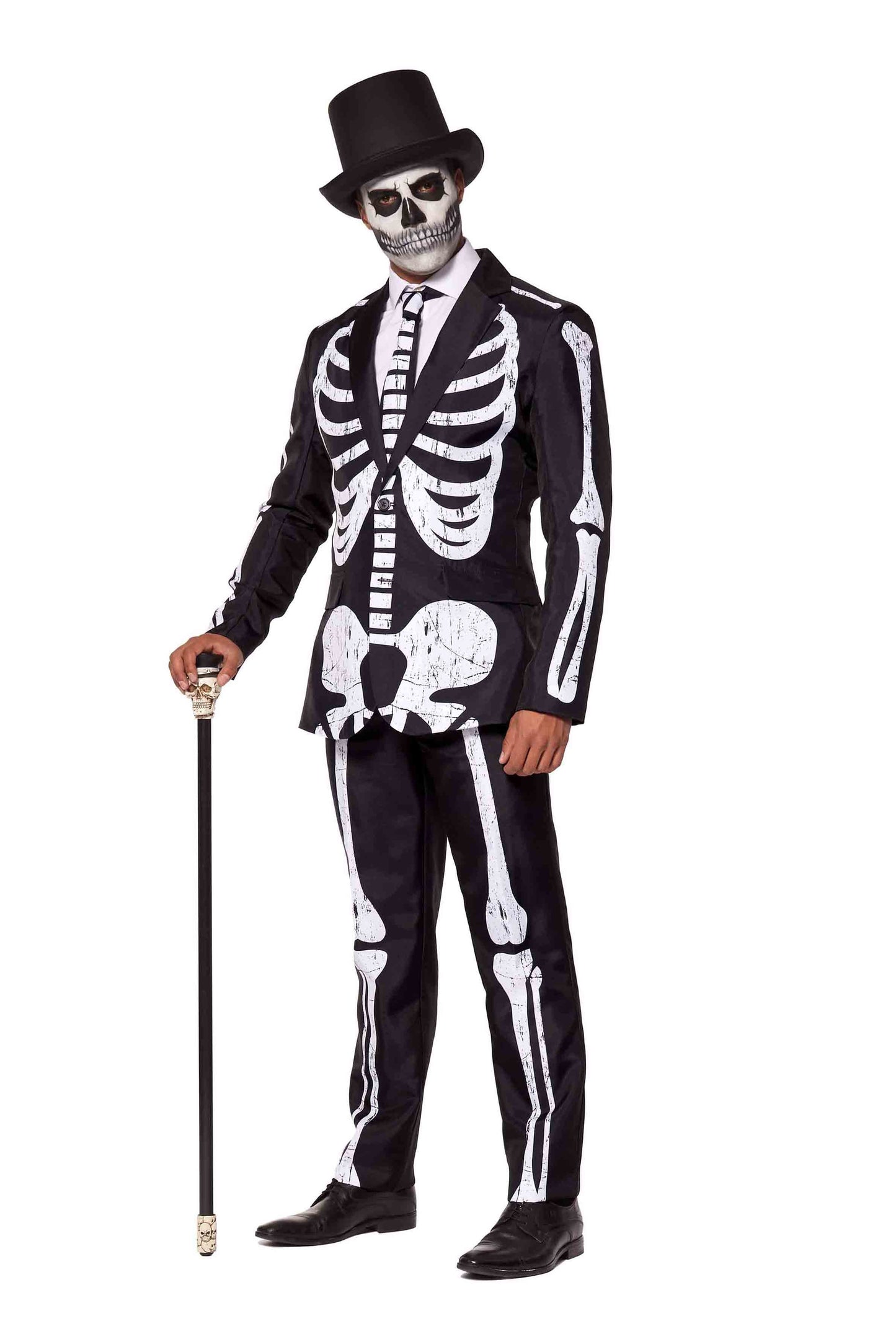 Suitmeister | Skelett Grunge Schwarz | Halloweenkostüm für Herren