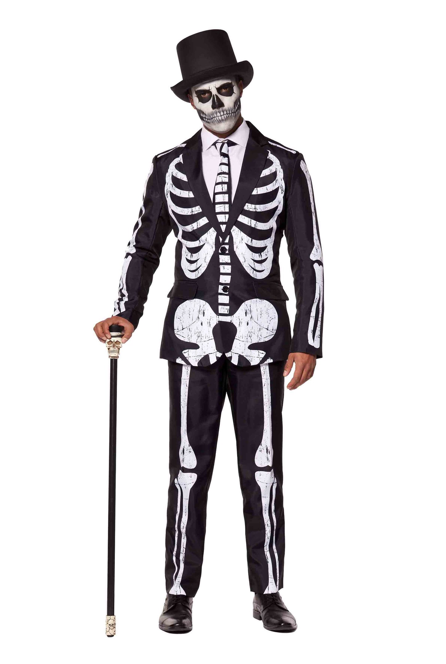 Suitmeister | Skelett Grunge Schwarz | Halloweenkostüm für Herren