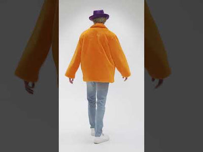 Orange Fluffy Jacket | Koningsdag Statement Jacket Heren