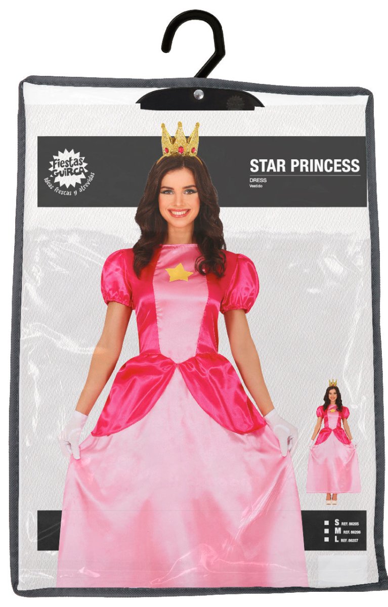 Prinses Peach Jurk Dames – Roze Prinsessenkostuum
