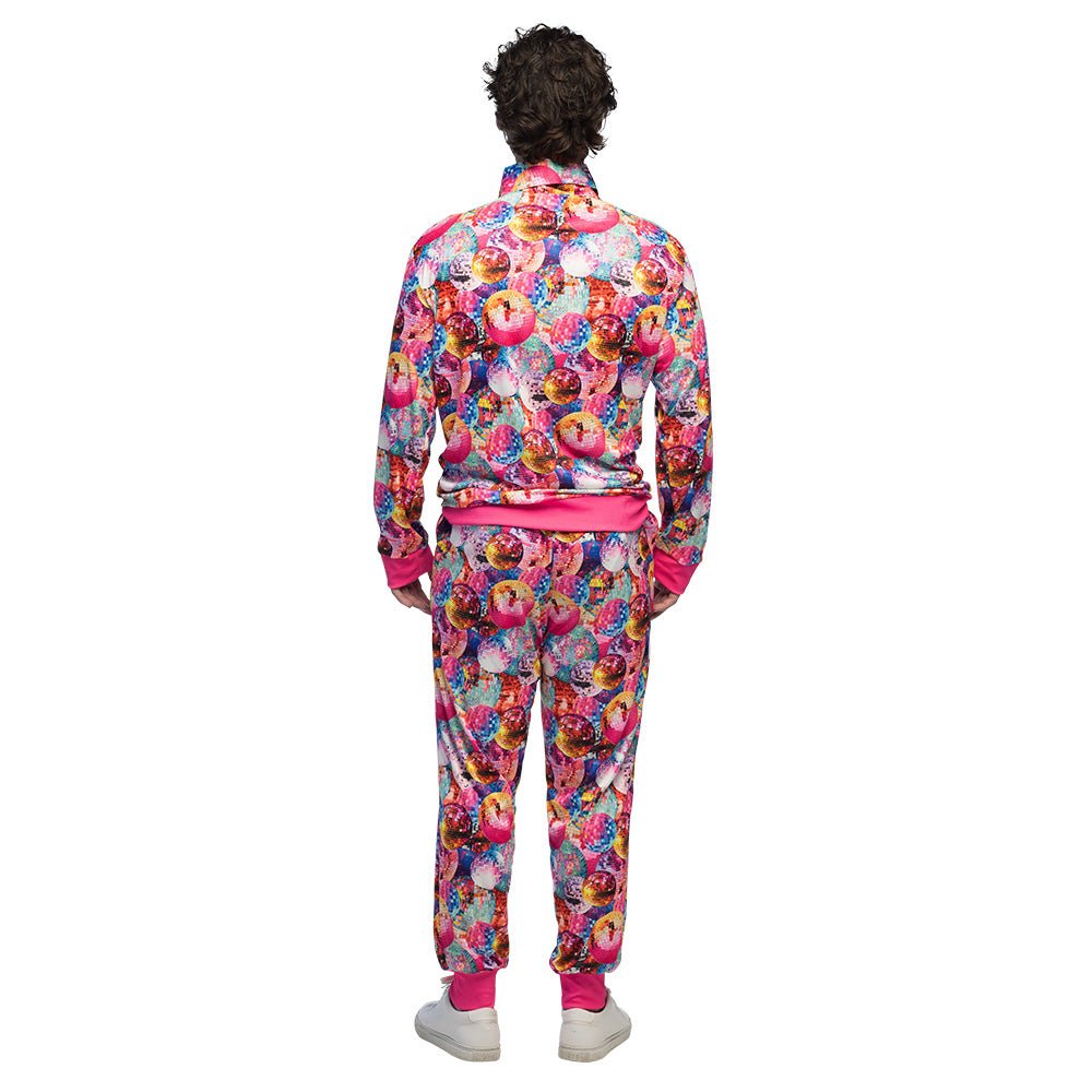 Trainingspak Dancing Dude UV – Roze | 80’s Disco Fout Party Kostuum