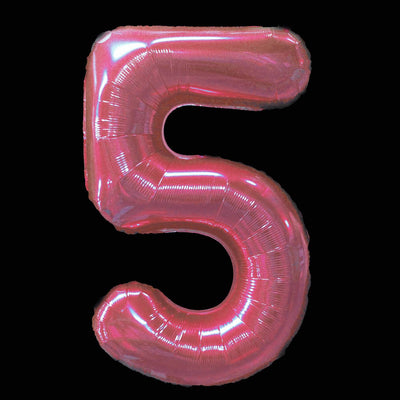 Cijfer Ballon Roze - 97cm - Cijfer 5