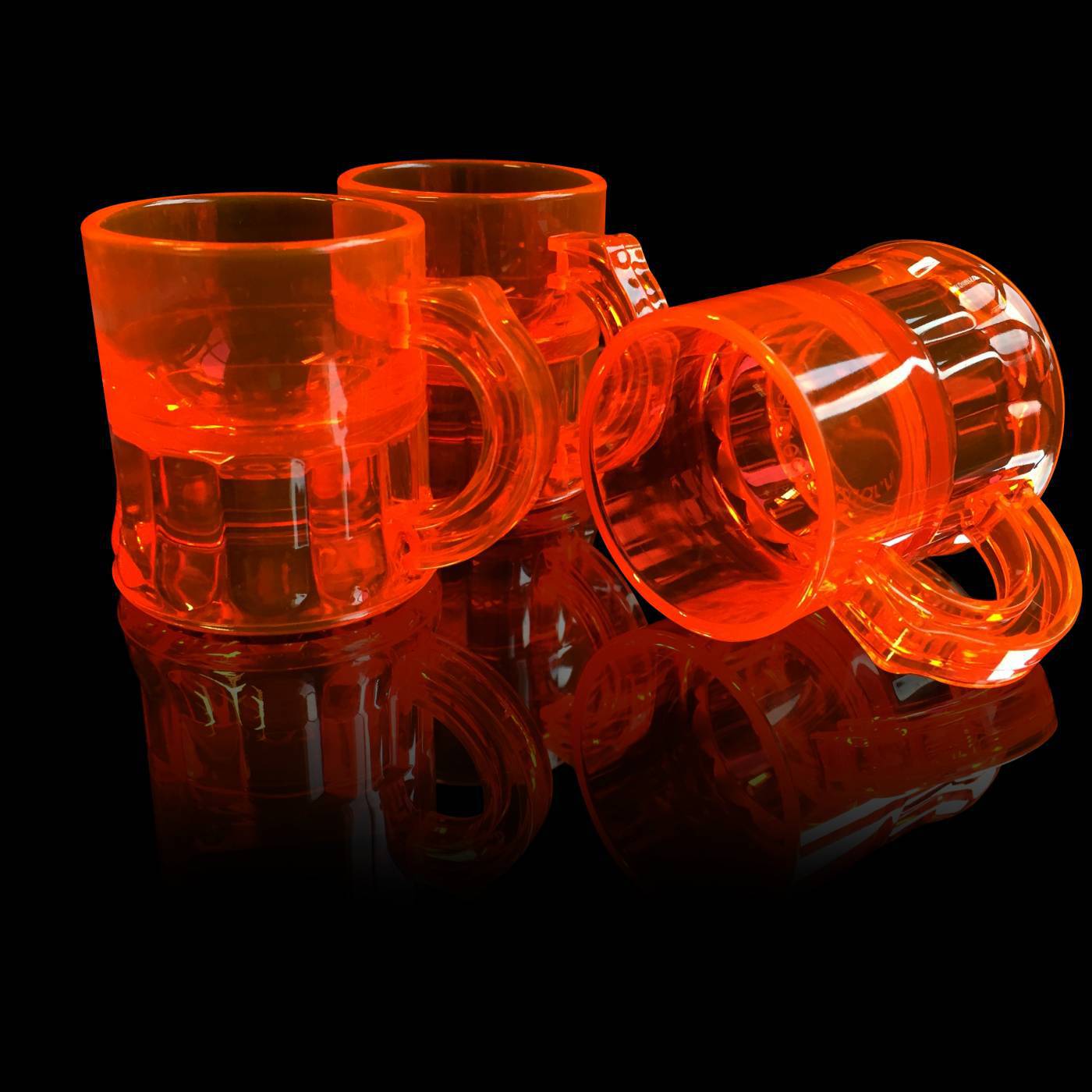 Fluoreszierende orange Schnapsgläser - 2cl (10 Stück)