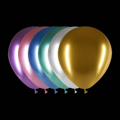 Grüne Luftballons - Chrom - 30cm (50 Stück)