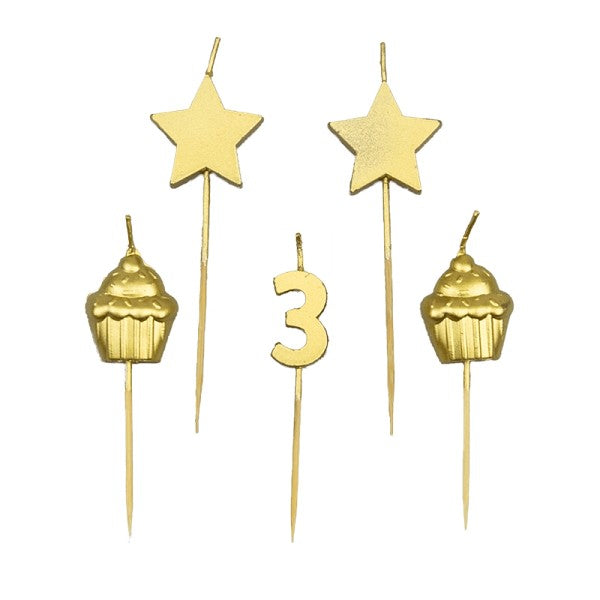Party Cake Candles - 3 Jaar