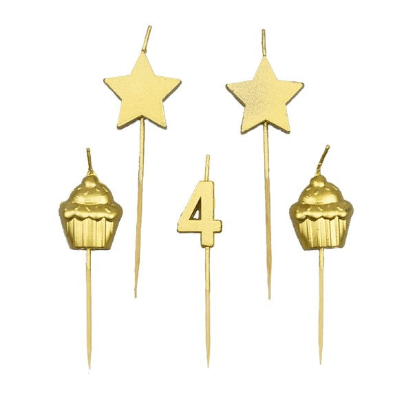Party Cake Candles - 4 Jaar