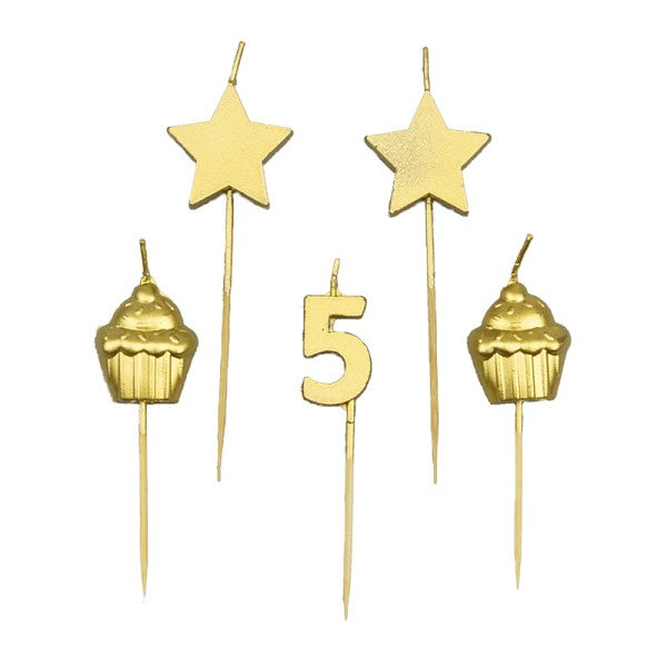Party Cake Candles - 5 Jaar