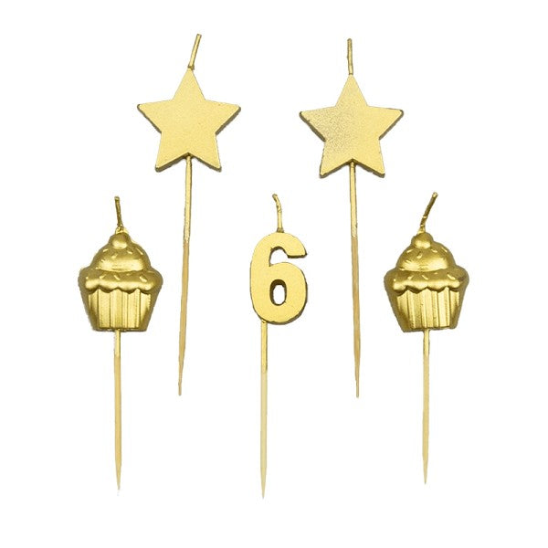 Party Cake Candles - 6 Jaar