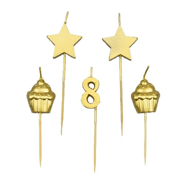 Party Cake Candles - 8 Jaar