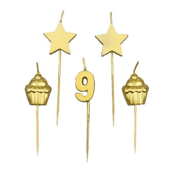 Party Cake Candles - 9 Jaar