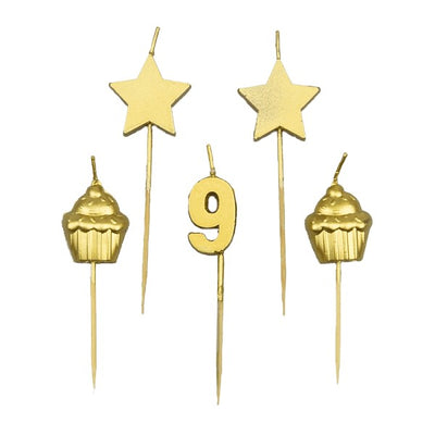 Party Cake Candles - 9 Jaar