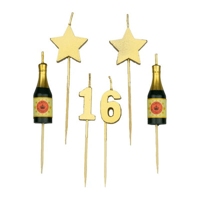 Party Cake Candles - 16 Jaar