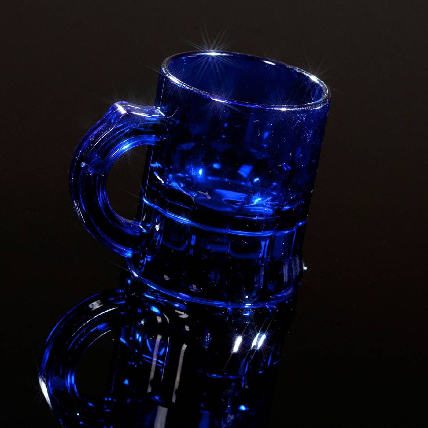 Shotglaasjes fluoriserend blauw - 2,5cl (10 Stuks)
