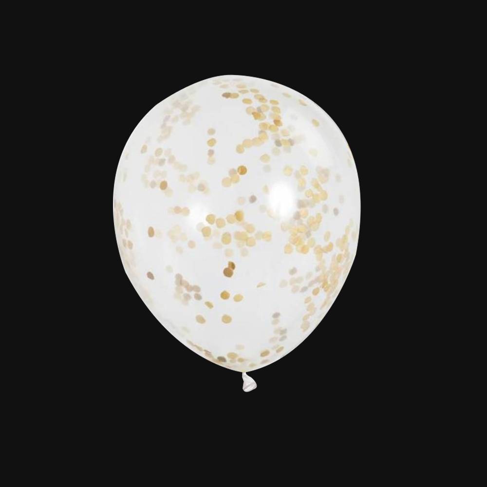 Confetti ballonnen | Gouden confetti | 30cm (6 Stuks)