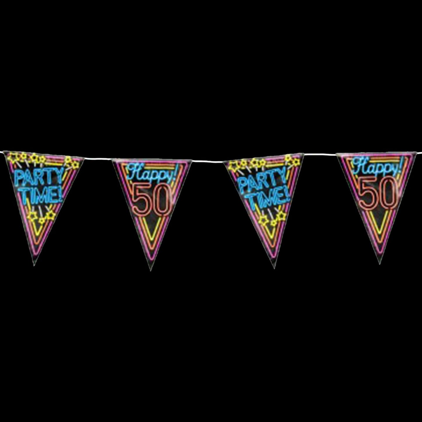 Vlaggenlijn Neon - 50 jaar - 10 Meter