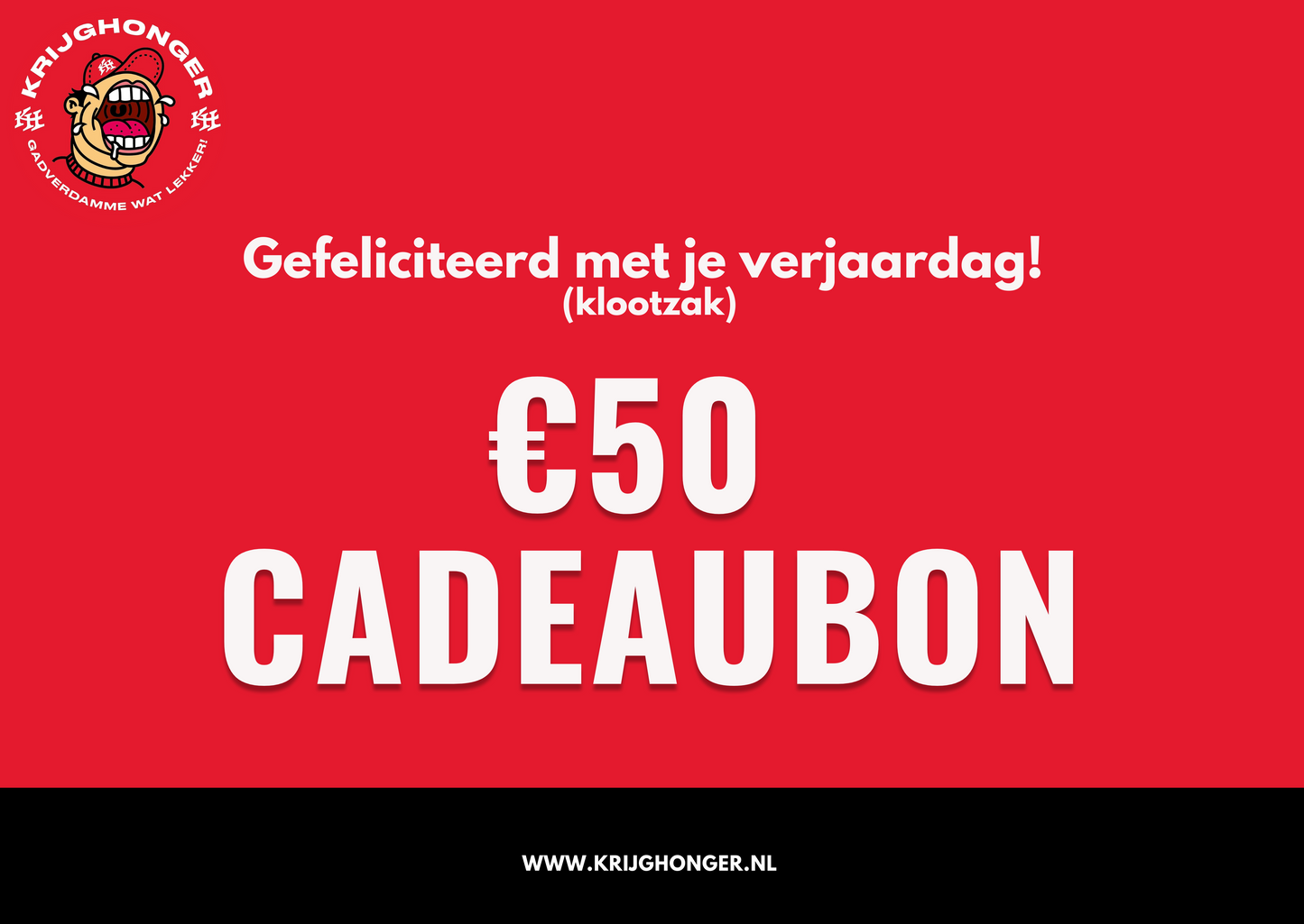 Gefeliciteerd Klootzak Cadeaubon